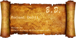 Balsai Dolli névjegykártya